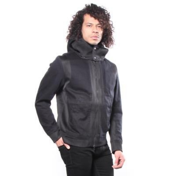 Diesel "D-Neyt" Black Denim/ Mesh Trim Detachable Hood Men's Jacket M - Picture 6 of 16